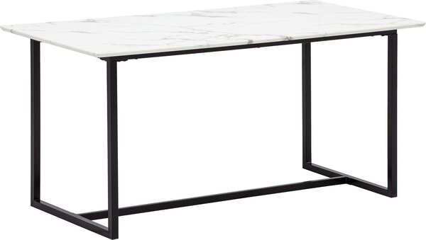 Stół do jadalni 120x60x76 cm stół kuchenny biały o wyglądzie marmuru nowoczesny, mały stół do jadalni, prostokątny stół do jadalni, stół do jadalni z metalowymi nogami | Wohnling