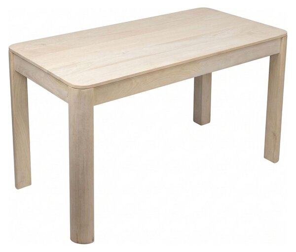 WOHNLING Stół do jadalni z litego drewna mango 120x60 cm, wykończenie white wash, prostokątny stół do jadalni lub kuchni, dla 4–6 osób, drewniany stół do jadalni, wykonany ręcznie