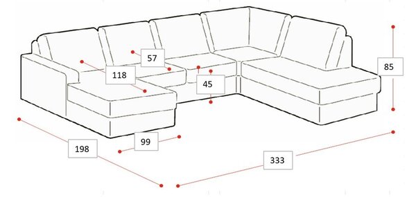 Beżowy narożnik z tkaniny szenilowej (lewostronny/w kształcie litery U) Fabian – Scandic