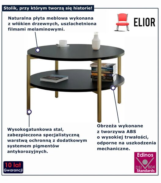 Czarny nowoczesny stolik kawowy C4-K65