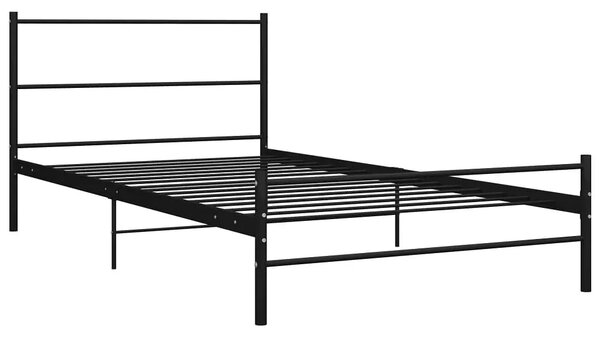Czarne Metalowe Łóżko Pojedyncze 90X200 Cm 11 Kolorów E7-L61