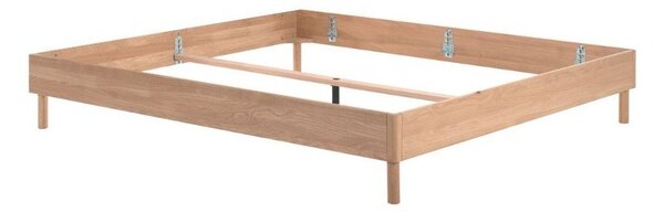 Łóżko dwuosobowe z litego drewna dębowego bez zagłówka i stelaża w naturalnym kolorze 180x200 cm Forrest – Vipack