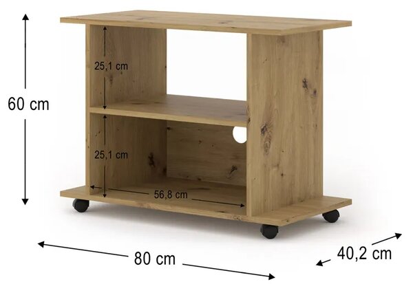 Mobilna Szafka Pod Tv Dąb Artisan C2-E87