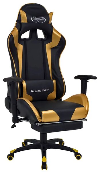 Czarno-złoty fotel gamingowy regulowany S1-P93