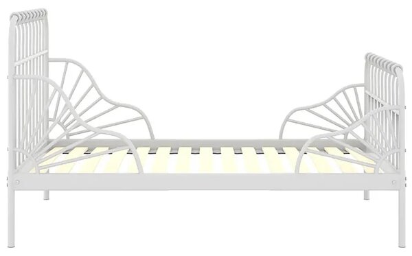 Białe metalowe łóżko rosnące z dzieckiem rozsuwane 80x130/200 cm K9-T61