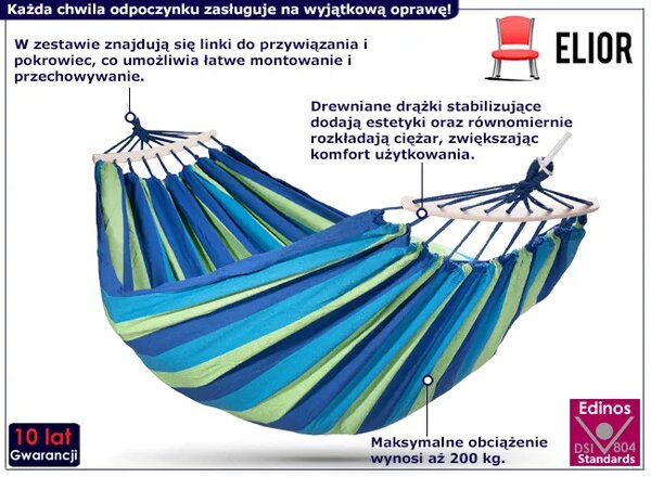 Podwójny w paski hamak ogrodowy Z4-S38