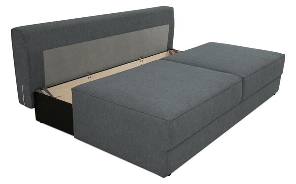 Ciemnoszara rozkładana sofa ze schowkiem 202 cm Dora – Scandic
