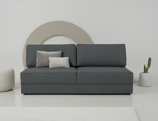 Ciemnoszara rozkładana sofa ze schowkiem 202 cm Dora – Scandic