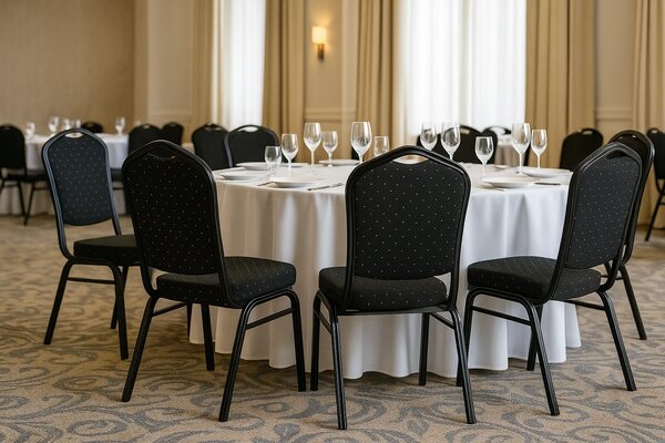 Czarne krzesło restauracyjne sztaplowane K2-A97