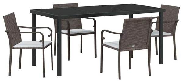 Zestaw Mebli Ogrodowych Komplet Jadalniany 5-Częściowy Rattan Na Taras Balkon Ogród