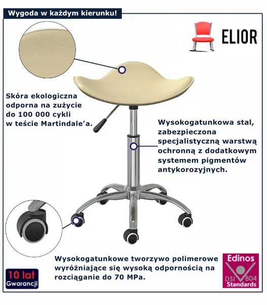 Kremowy regulowany taboret E3-T49