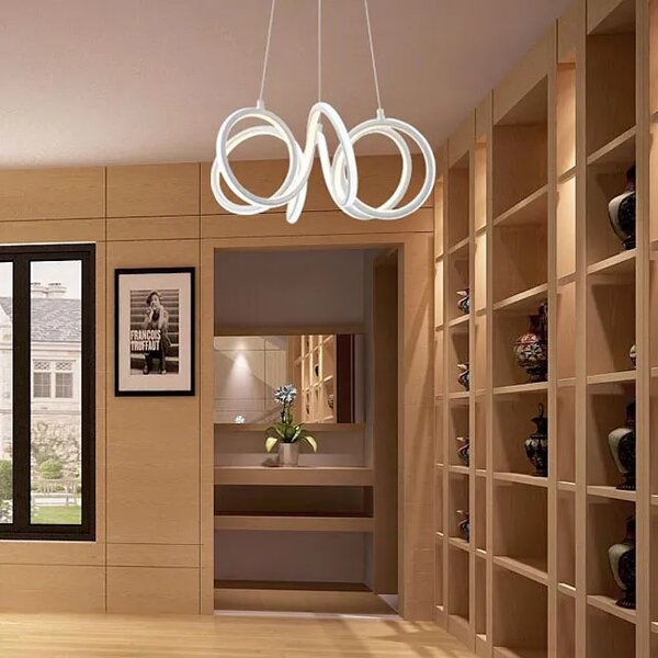 Biała spiralna lampa wisząca LED - S006-Uvex