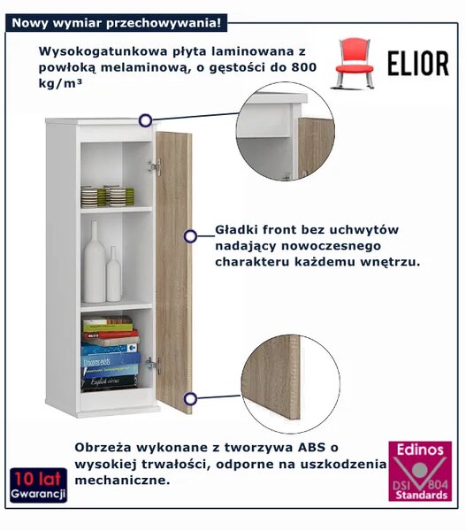 Minimalistyczna szafka wisząca do salonu biały + dąb sonoma Z0-Z25