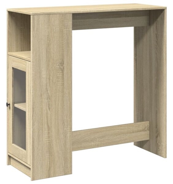 Stolik barowy z przegrodami, dąb sonoma, 101x40x103,5 cm