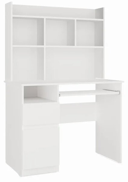 Białe wielofunkcyjne biurko z nadstawką lewostronne F6-T24