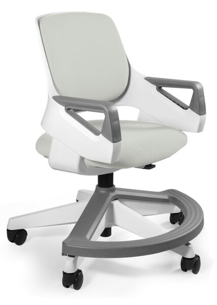 Ergonomiczny fotel dla dzieci ROOKEE jasny szary tkanina