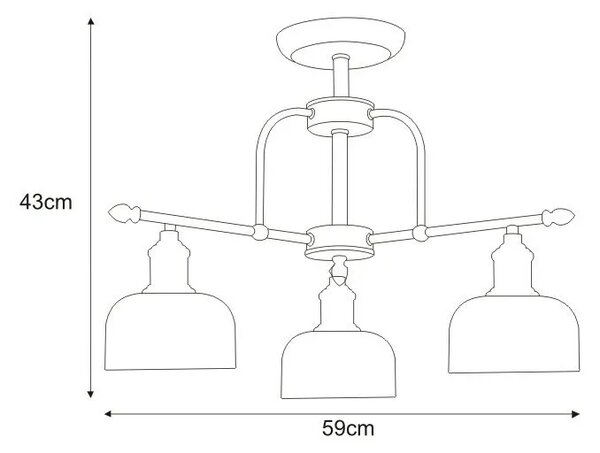 Industrialna lampa sufitowa ze szklanymi kloszami - A805-Terani