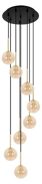 Wisząca lampa ze szklanymi kloszami beżowa F5-E97