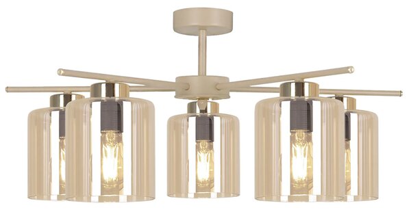 Lampa sufitowa bezowa z beżowym stelażem N9-T04