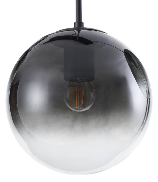 Lampa wisząca szklana Veloura Lucande, możliwość ściemniania, przezroczysty / transparentny, salon / jadalnia, szkło, design