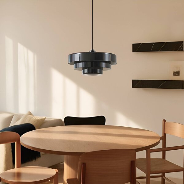 Lampa wisząca Tivra Lindby, możliwość ściemniania, czarny, salon / jadalnia, metal, vintage