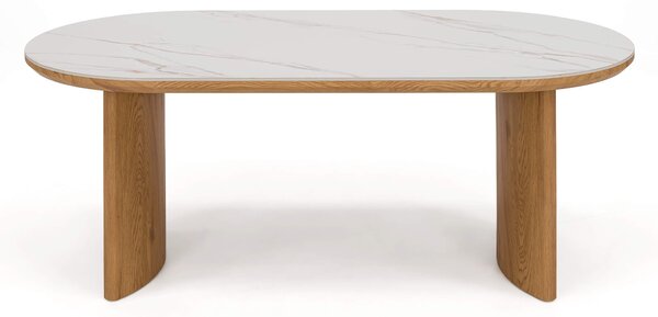 MebleMWM Stół drewniany AURA 200x100 blat ceramiczny
