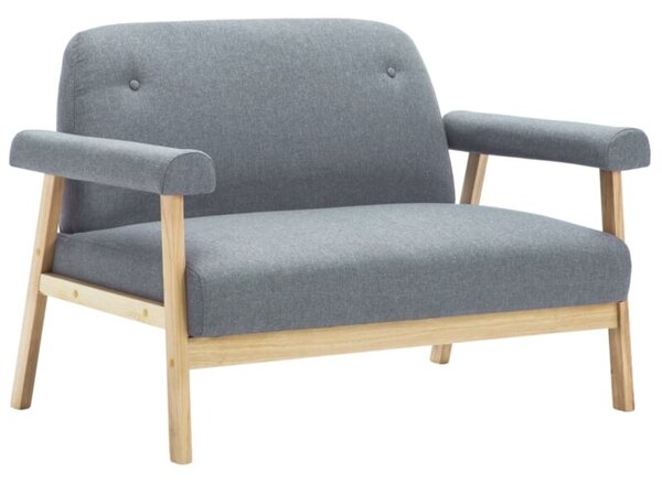 Sofa 2-osobowa tapicerowana tkaninÄ , jasnoszara