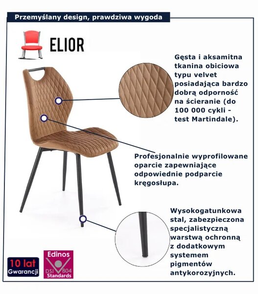 Tapicerowane welurem beżowe krzesło G5-Z58