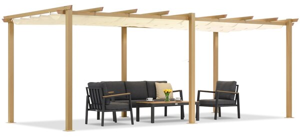 Pergola tarasowa Barbados 3x6 m Garden Point woodlike-beż