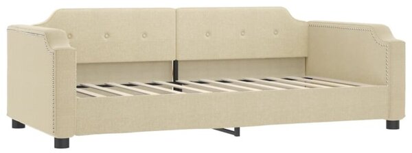 Sofa z funkcją spania, kremowa, 100x200 cm, obita tkaniną