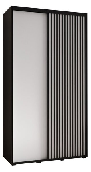 Szafa przesuwna wysoka Lanko 1 140, gł. 60 cm czarny + biały + czarny