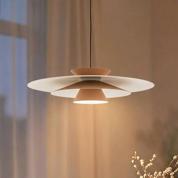 Lampa wisząca Livie Lucande, możliwość ściemniania, kremowy / amber, salon / jadalnia, nowoczesny