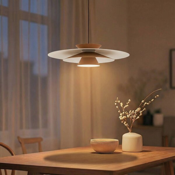 Lampa wisząca Livie Lucande, możliwość ściemniania, kremowy / amber, salon / jadalnia, nowoczesny