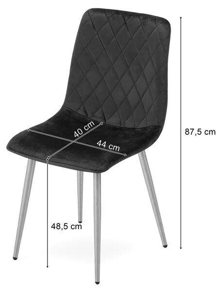 Komplet różowych krzeseł z czarnymi nogami M2-B09