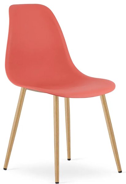 Czerwone minimalistyczne krzesło do salonu cynober C9-C65