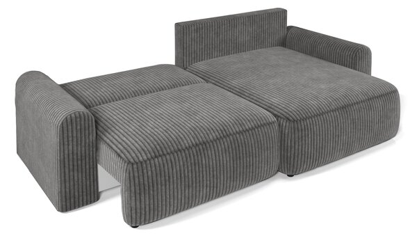 Rozkładany dwustronny zestaw wypoczynkowy w kształcie litery L NORDEN TILIA 250x140 cm, kremowy
