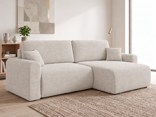 Rozkładany dwustronny narożnik L NORDEN PAROS 250x140 cm, kremowy