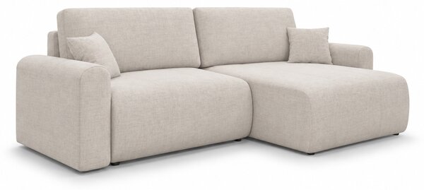 Rozkładany dwustronny narożnik L NORDEN PAROS 250x140 cm, kremowy
