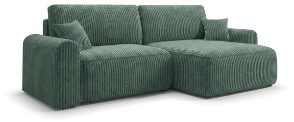 Rozkładana dwustronna sofa narożna w kształcie L NORDEN TILIA 250x140 cm, zielona