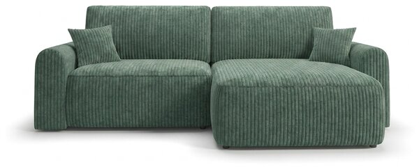 Rozkładana dwustronna sofa narożna w kształcie L NORDEN TILIA 250x140 cm, zielona