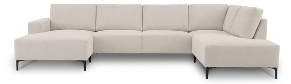 Beżowy narożnik z tkaniny szenilowej (prawostronny/w kształcie litery U) Fabian – Scandic