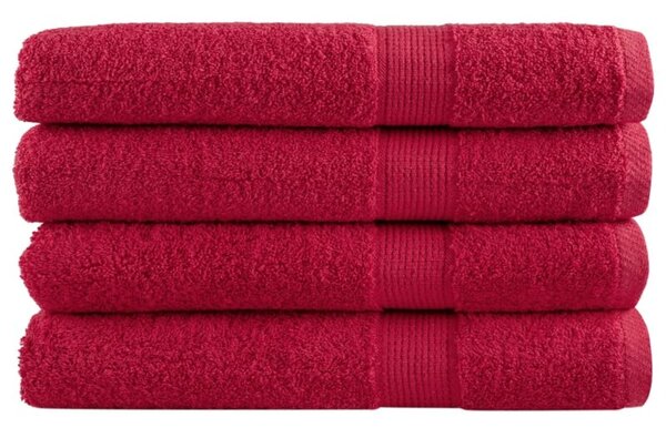 Ręczniki premium solund, 4 szt., czerwone, 80x200 cm, 600 g/cm²