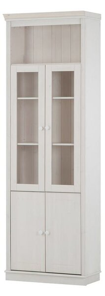 Biała witryna z litego drewna sosnowego 74x223 cm Anita – Støraa