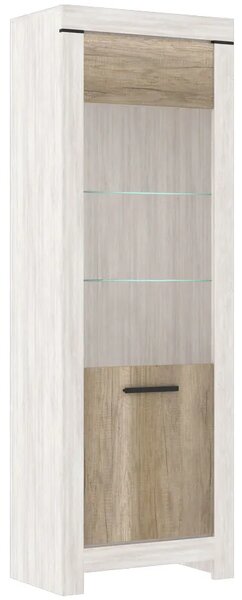 Witryna wysoka z LED sosna canyon + dąb karabela B4-Z67