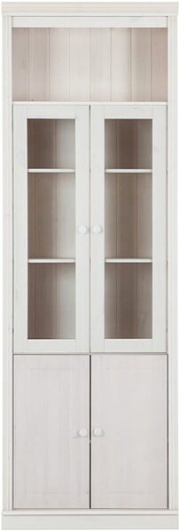 Biała witryna z litego drewna sosnowego 74x223 cm Anita – Støraa