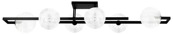 Szeroka lampa sufitowa czarno-transparentna S5-K23
