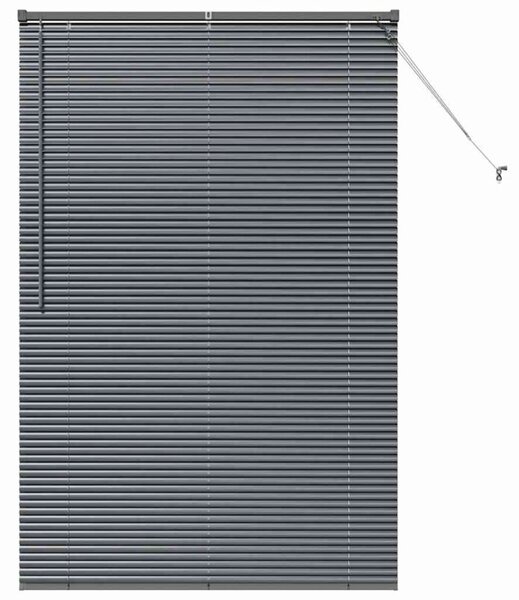 Nowoczesne żaluzje weneckie ciemnoszare z aluminium 175 x 120 cm