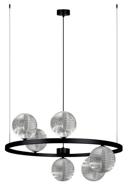 Lampa okrąg ze szklanymi kloszami grafitowa P5-L89