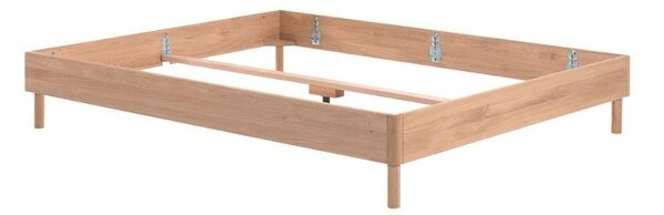 Łóżko dwuosobowe z litego drewna dębowego bez zagłówka i stelaża w naturalnym kolorze 160x200 cm Forrest – Vipack