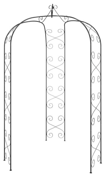 Pergola ogrodowa, czarna, Ø180x255 cm, stalowa
